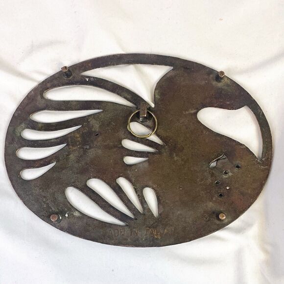 Vtg Lot of 3 Footed Copper Trivets Swan or Goose Teapot Fruit Basket Wall Decor - Picture 7 of 7